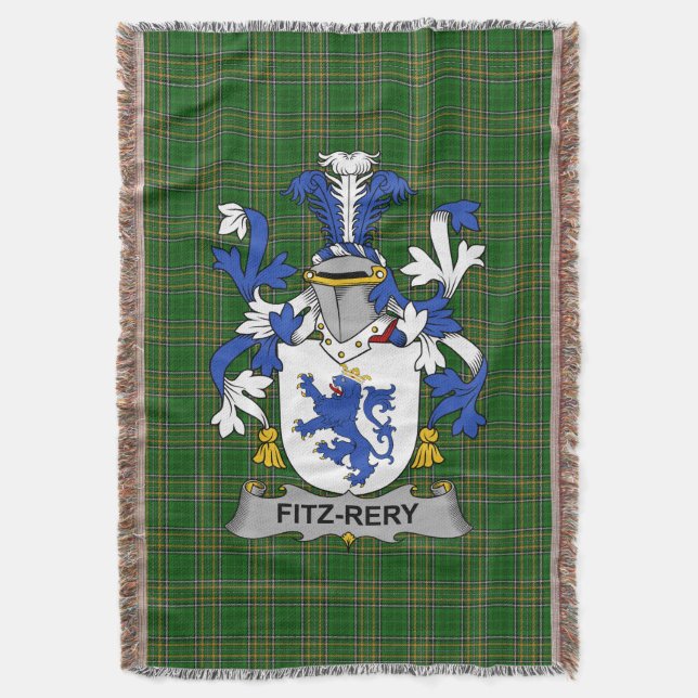 Irish Fitz-Rery Coat of Arms Familienwappen Irland Decke (Vorderseite Vertikal)