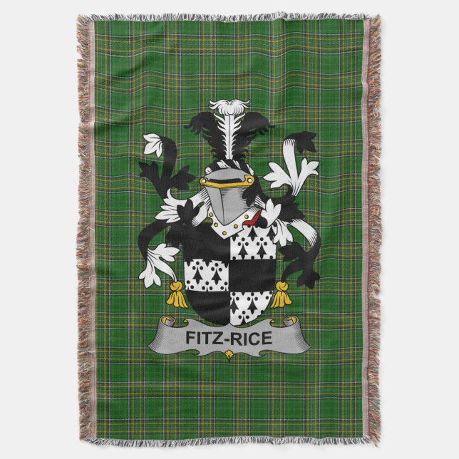 Irish Fitz-Rice Coat of Arms Familienwappen Irland Decke (Vorderseite Vertikal)