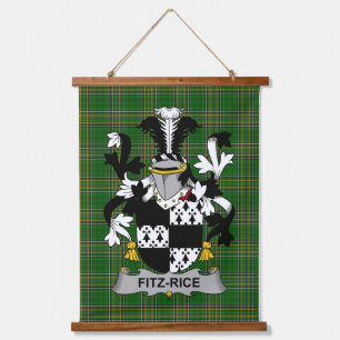 Irish Fitz-Rice Coat of Arms Familienwappen Wandteppich Mit Holzrahmen