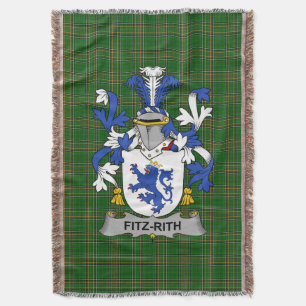 Irish Fitz-Rith Coat of Arms Familienwappen Irland Decke