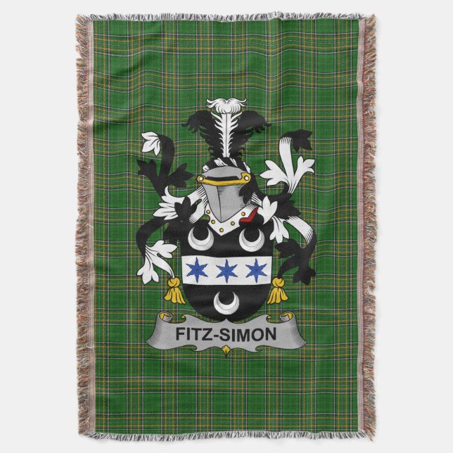 Irish Fitz-Simon Coat of Arms Familienwappen Irlan Decke (Vorderseite Vertikal)