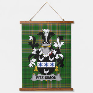 Irish Fitz-Simon Coat of Arms Familienwappen Wandteppich Mit Holzrahmen