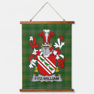 Irish Fitz-William Coat of Arms Familienwappen Wandteppich Mit Holzrahmen