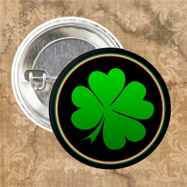 Irish Flag Button, Lucky Clover Irland / St Paddy Button (Von Creator hochgeladen)