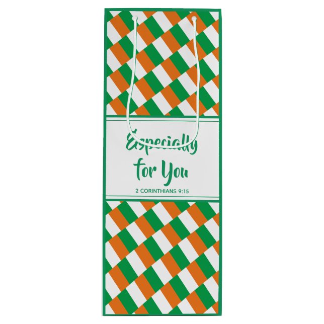 IRISH FLAG | Christliche Verse Geschenktüte Für Weinflaschen (Vorderseite)