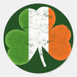 Irish Flag Classic Kleeblatt Runder Aufkleber