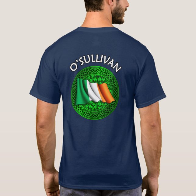 Irish Flag Clover Celtic Knot - O'Sullivan T-Shirt (Rückseite)