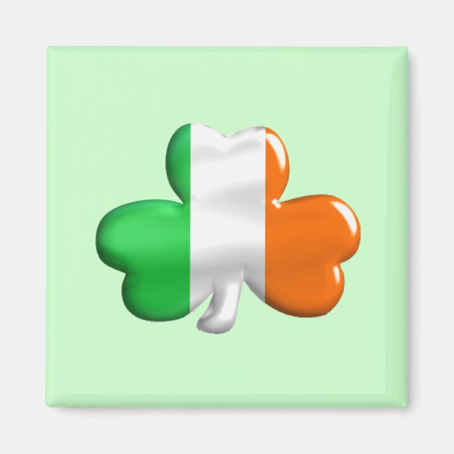 Irish Flag Clover Magnet (Vorne)
