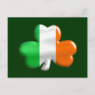 Irish Flag Clover Postkarte