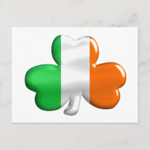 Irish Flag Clover Postkarte