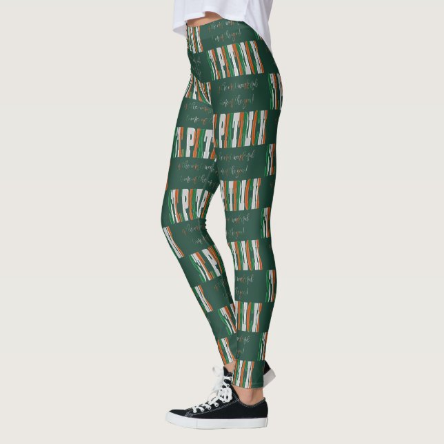Irish Flag Colors in Text St. Patrick Leggings (Links)