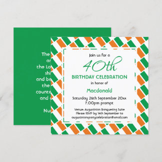 IRISH FLAG Custom Birthday Celebration Einladung