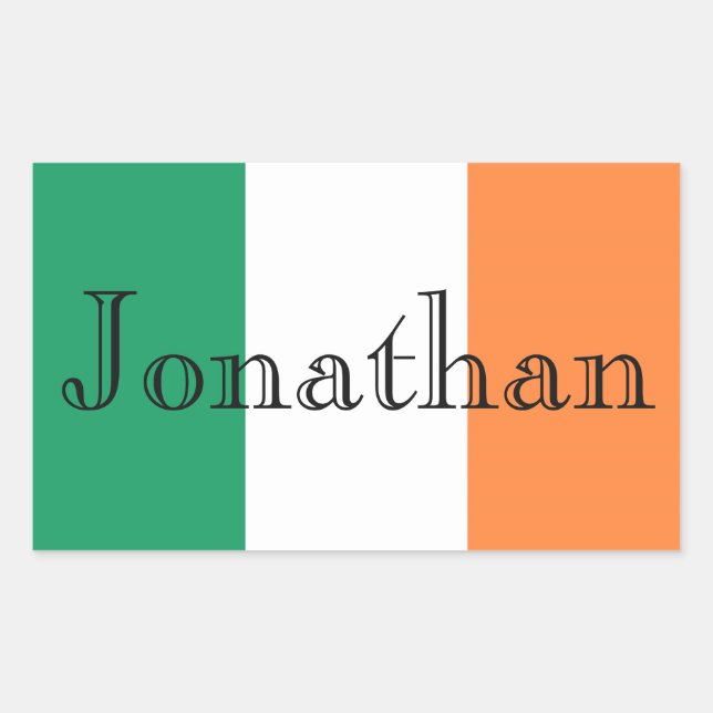 Irish Flag Customizable Name stkcn Rechteckiger Aufkleber (Vorderseite)