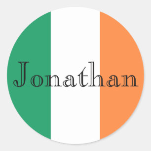 Irish Flag Customizable Name stkcnt Runder Aufkleber