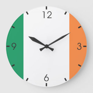 Irish Flag Große Wanduhr