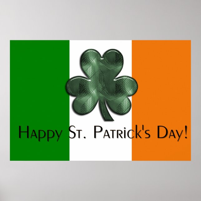 Irish Flag - Happy St. Patrick's Day Print Poster (Vorne)