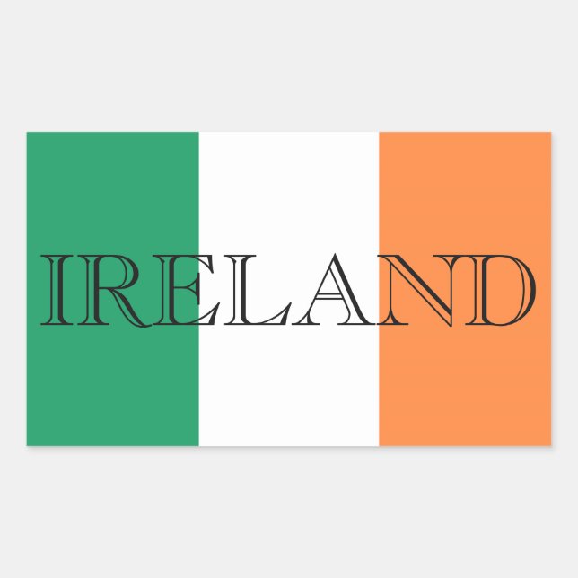 Irish Flag Ireland Buchstaben arc Rechteckiger Aufkleber (Vorderseite)