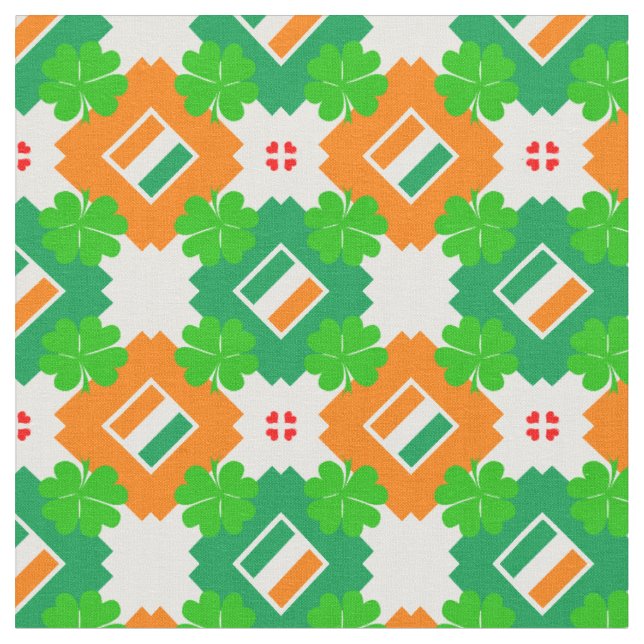 Irish Flag & Ireland Fabric mode /Kleeblatt Stoff (Nahaufnahme)