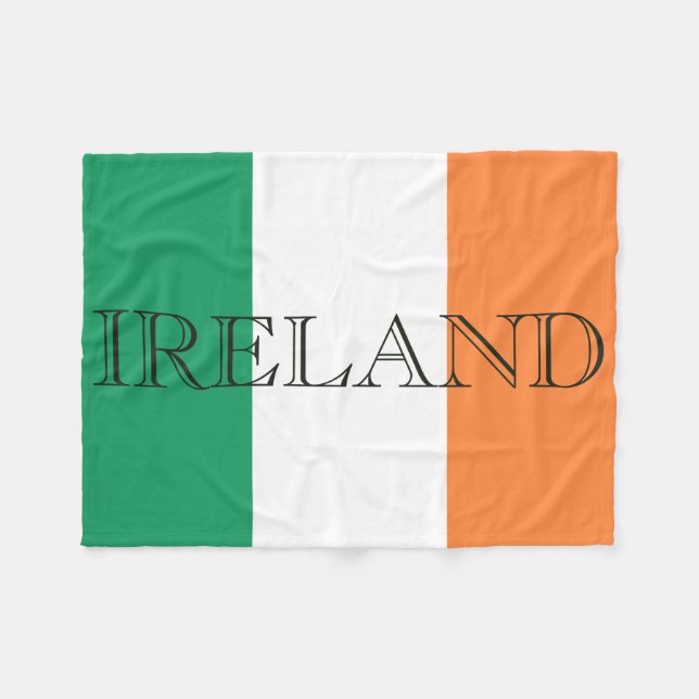 Irish Flag Ireland fbczent Fleecedecke (Vorderseite (Horizontal))