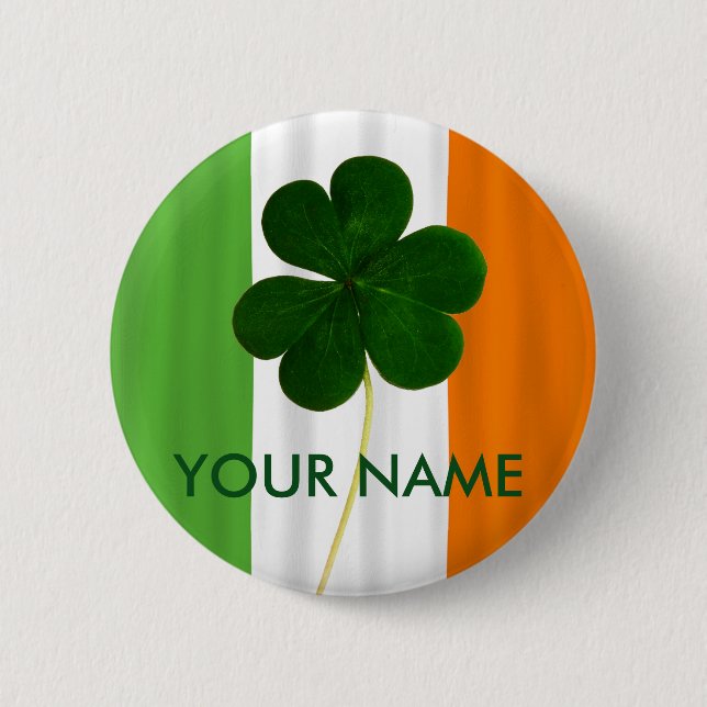 Irish Flag Ireland Kleeblatt Clover Volunteer Button (Vorderseite)