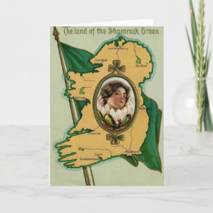 Irish Flag Ireland Kleeblatt Karte