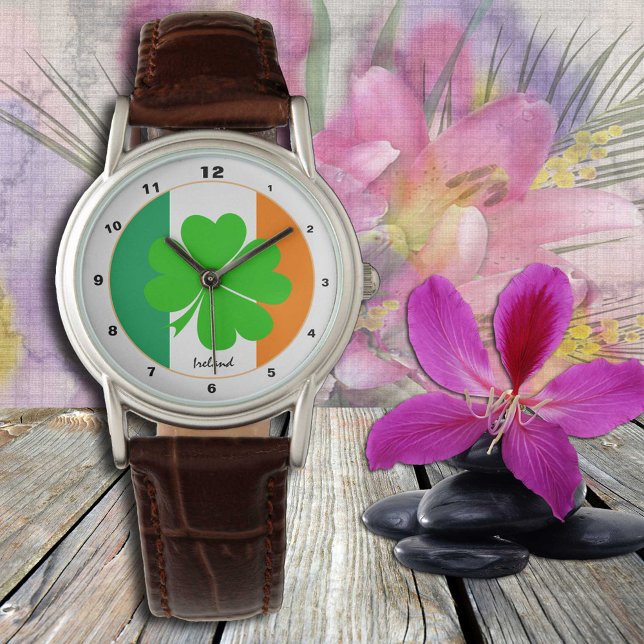 Irish Flag & Ireland Trendmode / Kleeblatt Armbanduhr (Von Creator hochgeladen)
