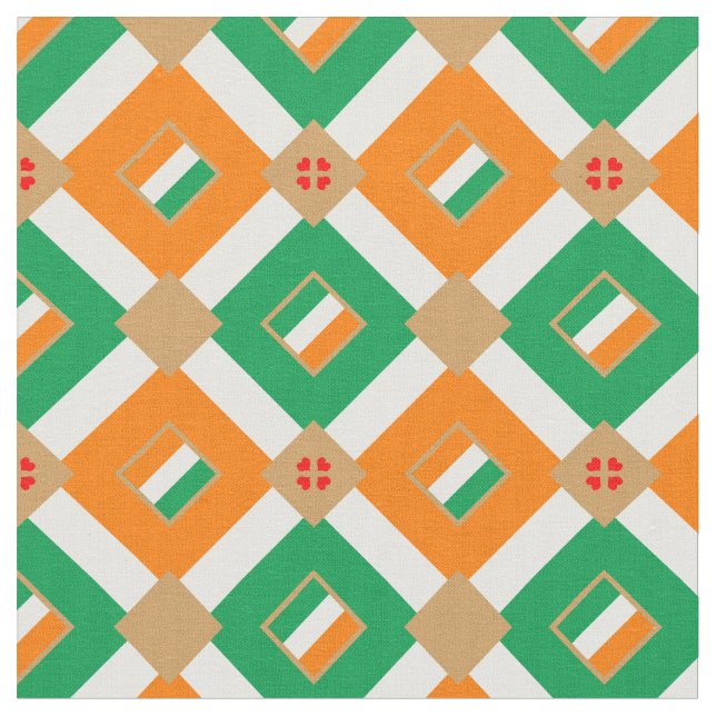 Irish Flag & Ireland Trendy Fabric mode Stoff (Nahaufnahme)
