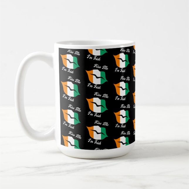 Irish Flag Kisses - Kiss Me I'm Irish St. Paddy's Kaffeetasse (Links)