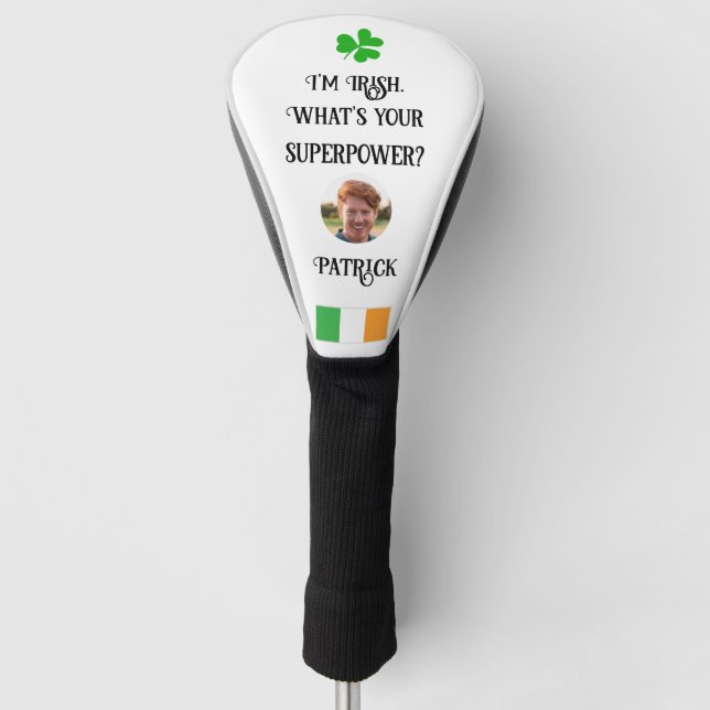 Irish Flag & Kleeblatt Foto Golf Head Cover Golf Headcover (Vorderseite)