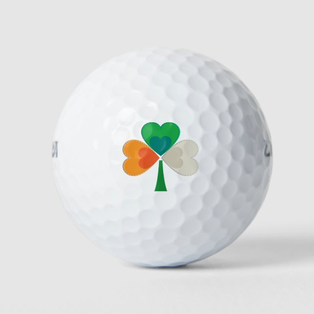 Irish Flag Kleeblatt Golfball (Vorderseite)