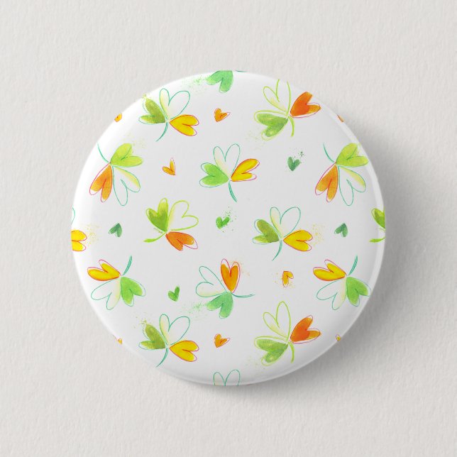 Irish Flag Kleeblatt Pattern Button (Vorderseite)