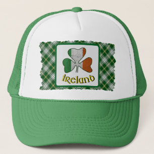 Irish Flag Kleeblatt St Patrick Tartan Truckerkappe