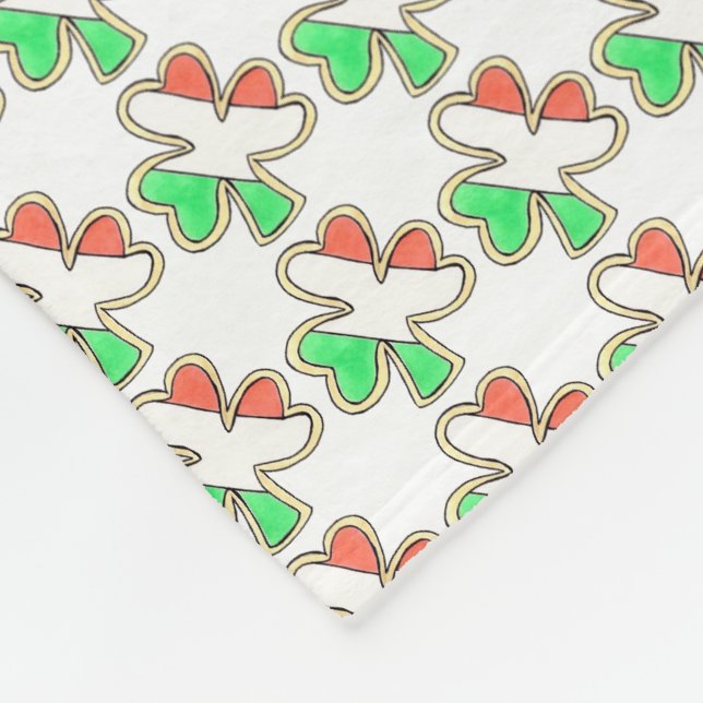 Irish Flag Kleeblatt St. Patrick's Day Clovers Fleecedecke (Ecke)