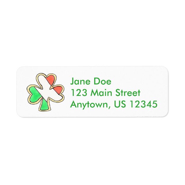 Irish Flag Kleeblatt St. Patrick's Day Sugar Cooki (Vorne)