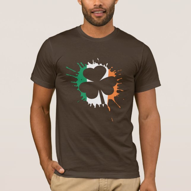 Irish Flag Kleeblatt St Patricks Day T-Shirt (Vorderseite)