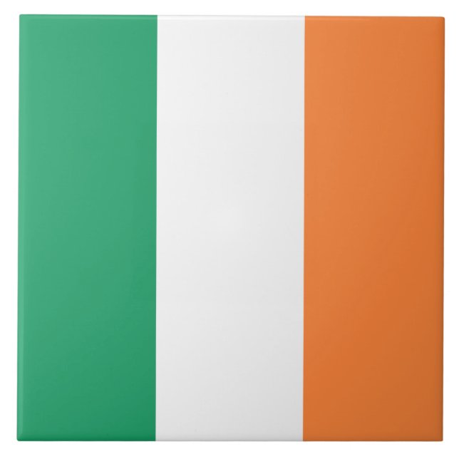 Irish Flag (Republik Irland) (ROI) (Eire) Fliese (Vorderseite)