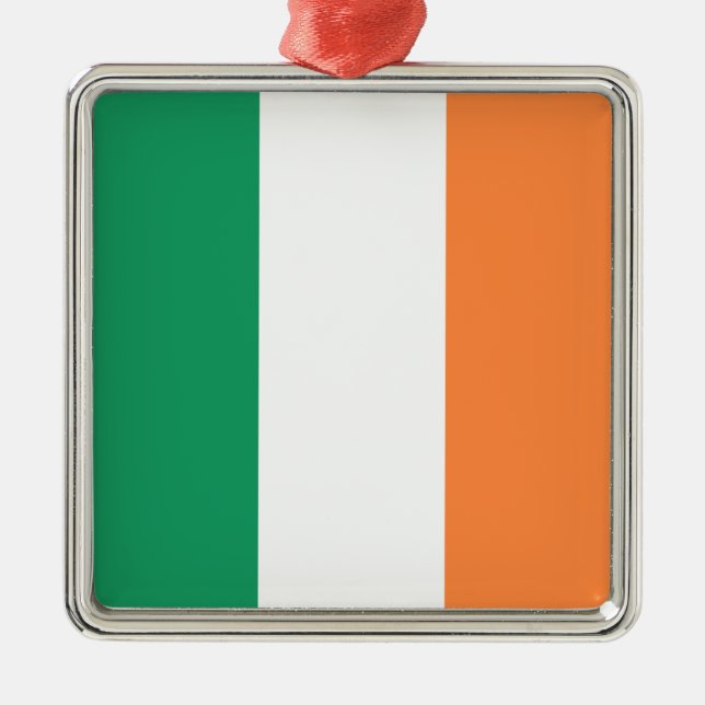 Irish Flag (Republik Irland) (ROI) (Eire) Ornament Aus Metall (Vorne)