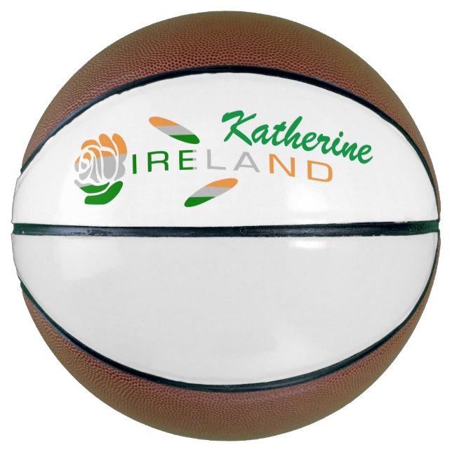 Irish Flag Rose Personalisiert Basketball (Vorderseite)