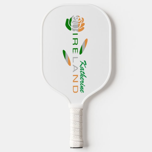 Irish Flag Rose Personalisiert Pickleball Schläger (Vorderseite)