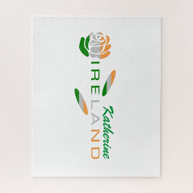 Irish Flag Rose Personalisiert Puzzle (Vertikal)