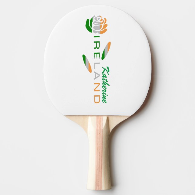 Irish Flag Rose Personalisiert Tischtennis Schläger (Vorderseite)