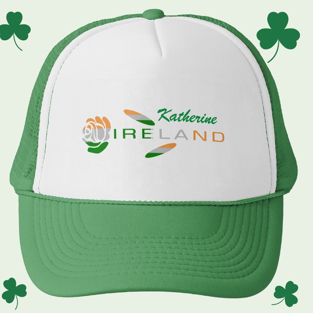 Irish Flag Rose Personalisiert Truckerkappe (Von Creator hochgeladen)