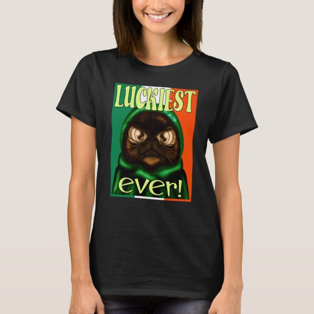 IRISH FLAG ST PATRICK'S CAT T-Shirt (Vorderseite)