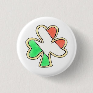 Irish Flag St Patrick's Day Kleeblatt Clover Cooki Button
