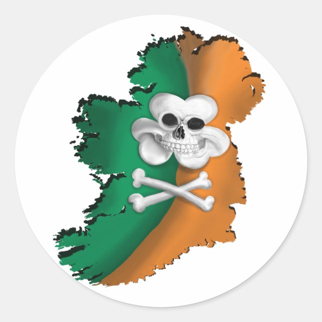 IRISH FLAG. ST PATRICKS IRISH PIRATE FLAG STICKER (Vorderseite)
