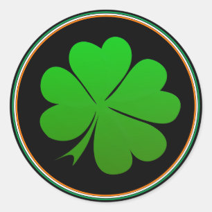Irish Flag Stickers, Kleeblatt, Lucky, Irland Runder Aufkleber