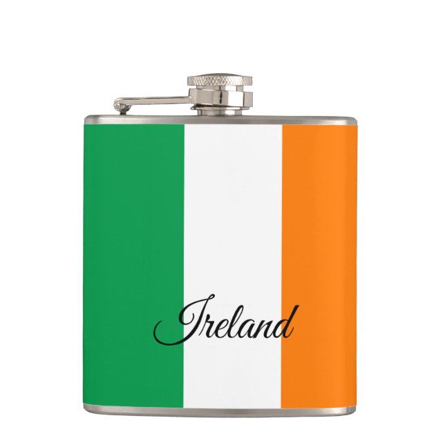 Irish Flag & travel Ireland / sports fans Flachmann (Vorderseite)