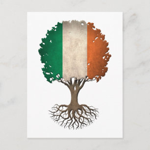Irish Flag Tree of Life Customizable Postkarte