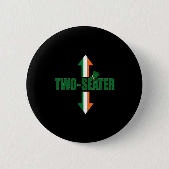 Irish Flag Two Seater Party-trashy Adult Humor Fun Button (Vorderseite)