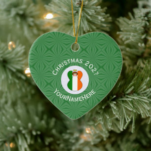 Irish Flag Weihnachts-Engel-Namen Jahr Herz Keramik Ornament